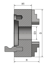 BISON Dreibackendrehfutter Guss Ø 250 mm Camlock DIN ISO 702-2 Nr. 6